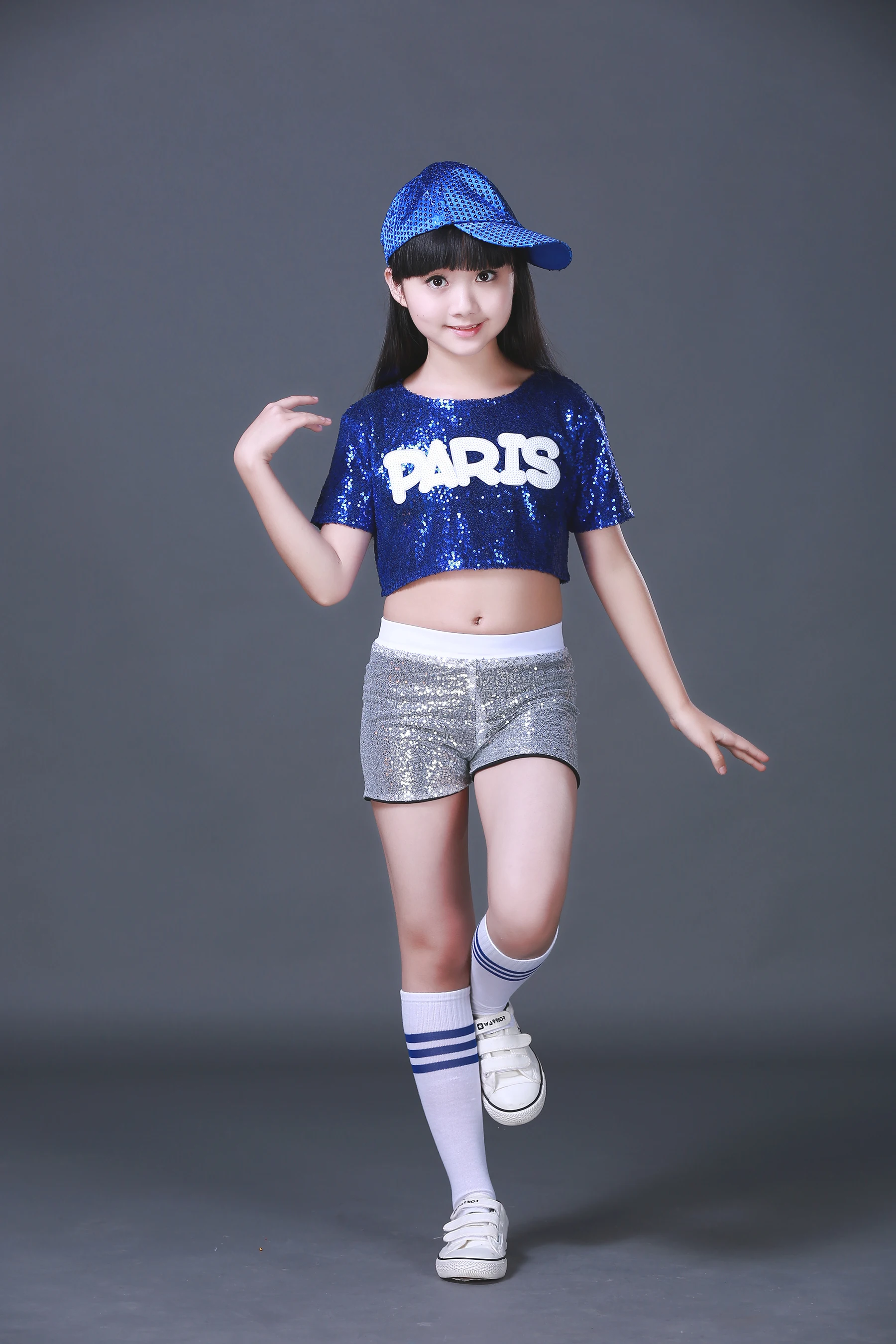 Новая детская одежда с блестками для джазовых танцев утечка униформа студентов