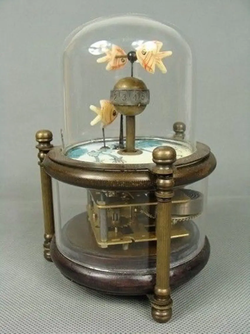 Китайские медные ручной работы три маленьких часы в форме рыбы|clock notebook|fish tank aquarium
