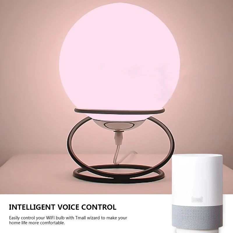Умная лампа с регулируемой яркостью Rgb, изменяющая цвет, Wifi, светодиодный светильник, лампы e27, поддержка для Alexa/Xiaomi/Tmallgenie/Xiaodu, золото/серый