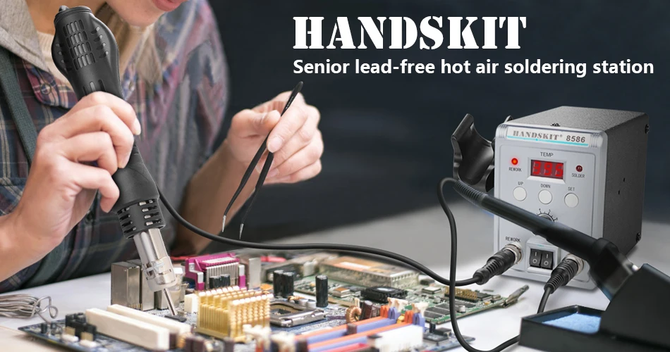 Handskit пайка Staiton 8586 2 в 1 горячий воздух SMD Bga паяльная станция 220 В Портативная паяльная станция сварочные инструменты