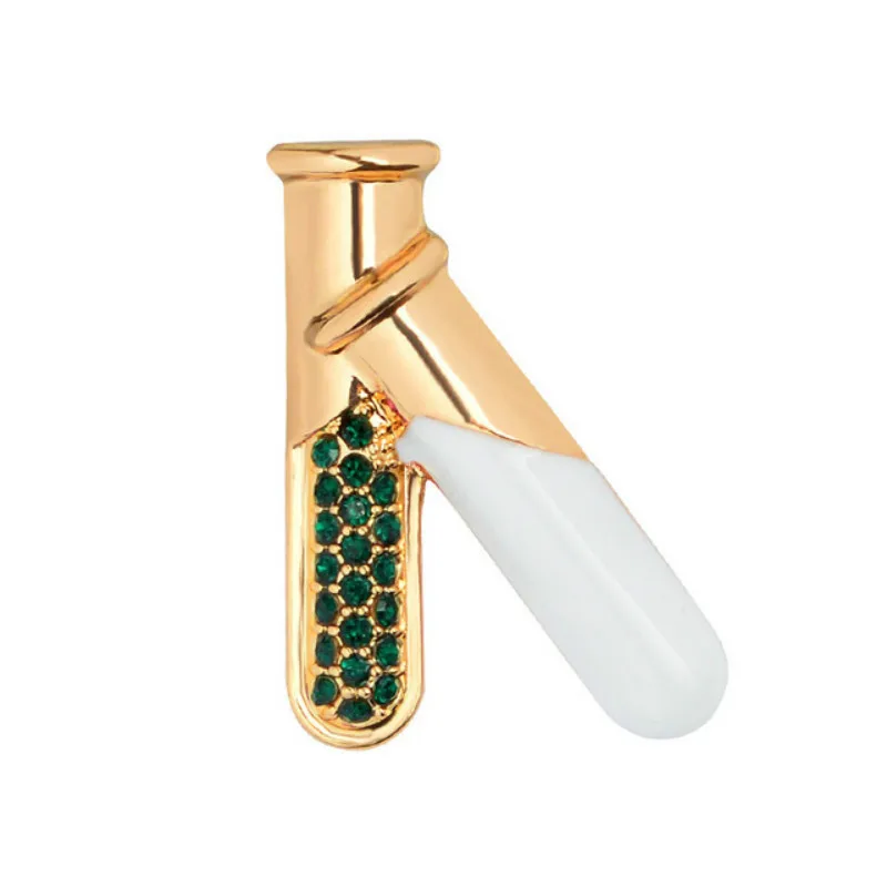 Кристалл пробирки колбы Брошь для женщин медицинский научный эксперимент