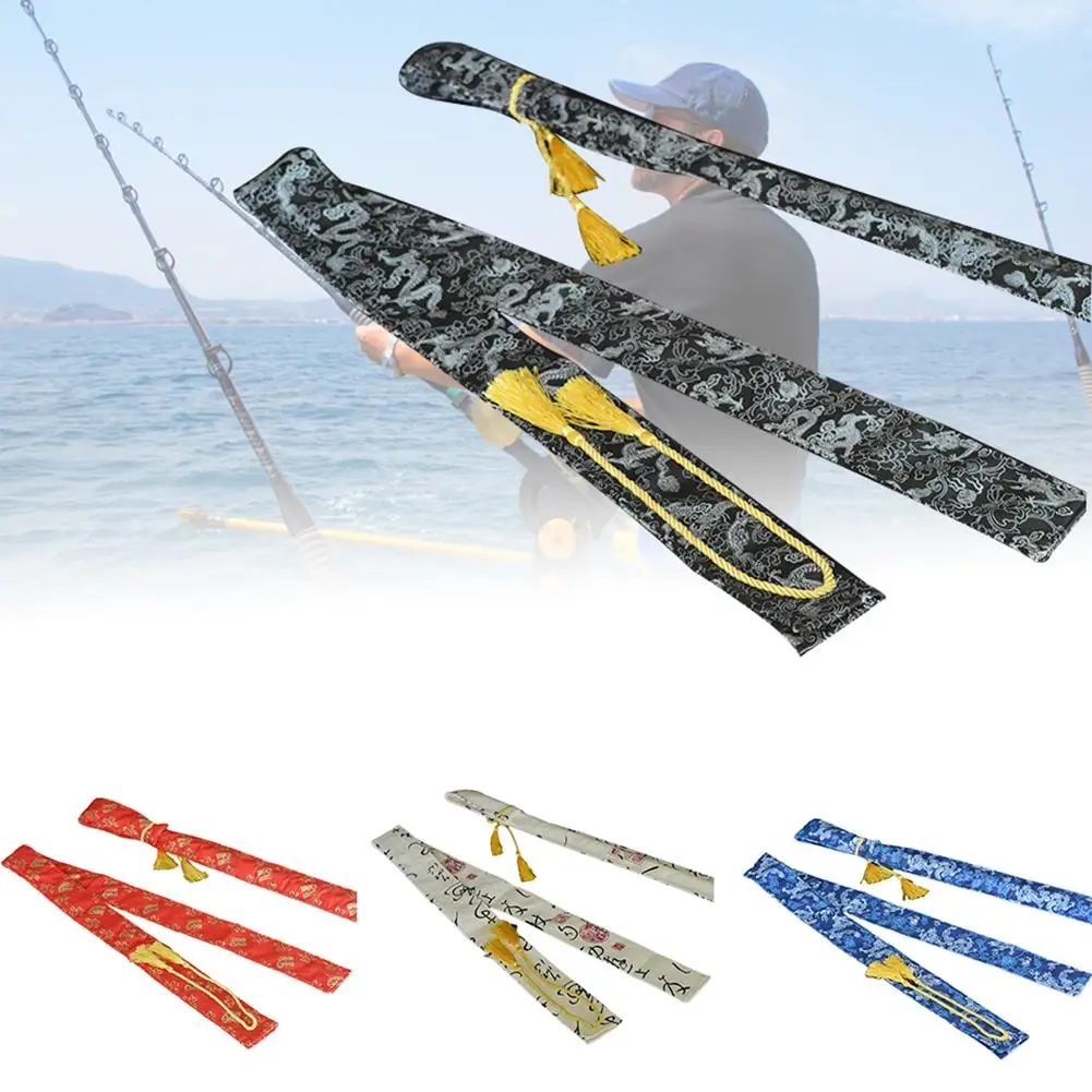 

NEW Elastic Nylon Fishing Rod Sleeve Cover Pole Glove Protector Bag Gear Tackle Tool
