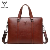 15 leather laptop bag made of italian leather bags double zipper briefcase handle shoulder strap durable office bags for men