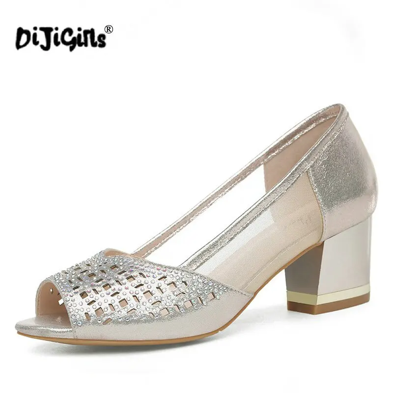 Летние женские босоножки Шикарные открытые туфли лодочки с открытым носком на