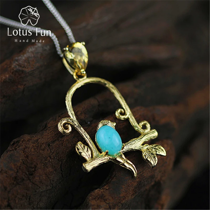 эксклюзив Европейский стиль винтаж новинки изящный птица кулон реальный серебро