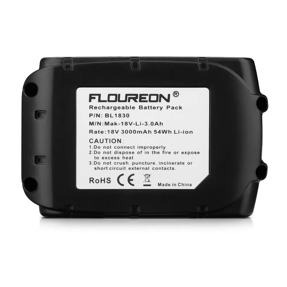 FLOUREON для Makita BL1830 18 в 3000 мАч электроинструменты Аккумулятор для BL1840 аккумуляторная батарея аккумуляторная дрель литий-ионные аккумуляторы