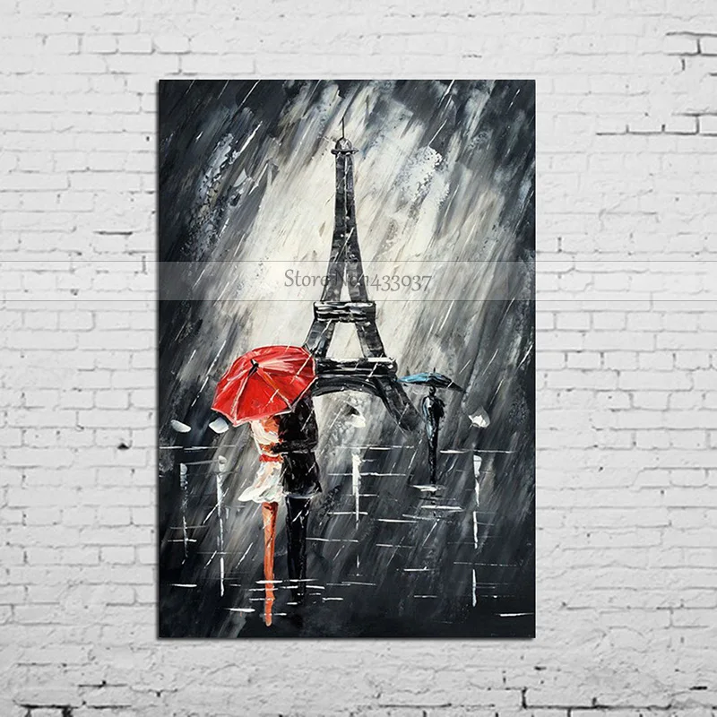 100% ручная работа Современное абстрактное искусство пара влюбленных картина