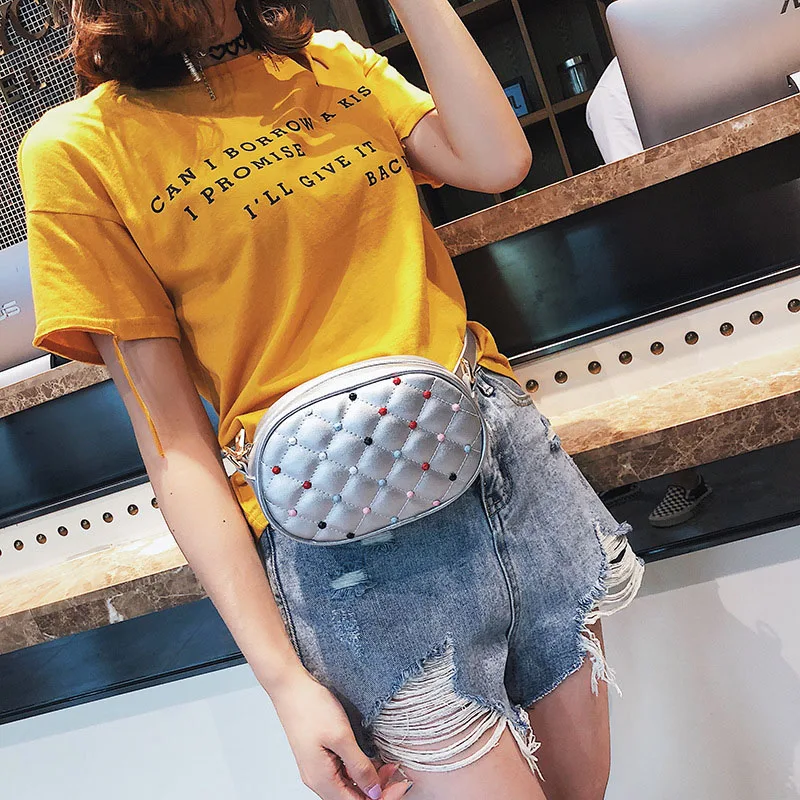 Модная женская кожаная поясная сумка женские сумки на ремне с цепочкой для