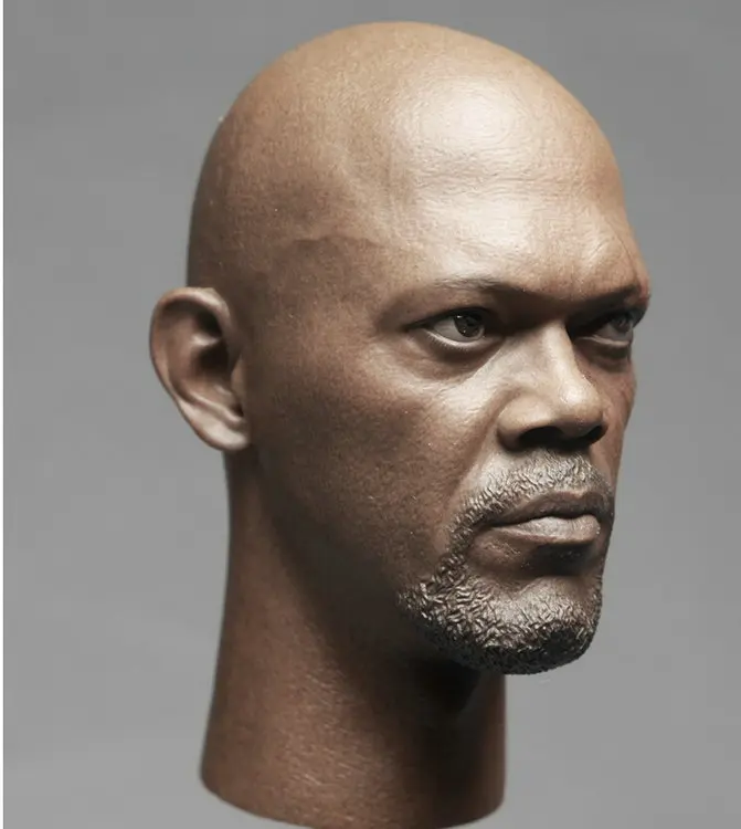 1/6 Сэмюэл Джексон Глава Sculpt для черной кожи Ник Фьюри Средства ухода за кожей