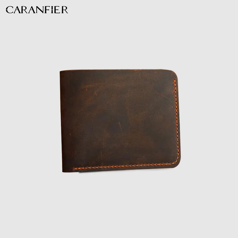CARANFIER новые бумажники Crazy Horse кожаные для мужчин модный перекрестный стиль
