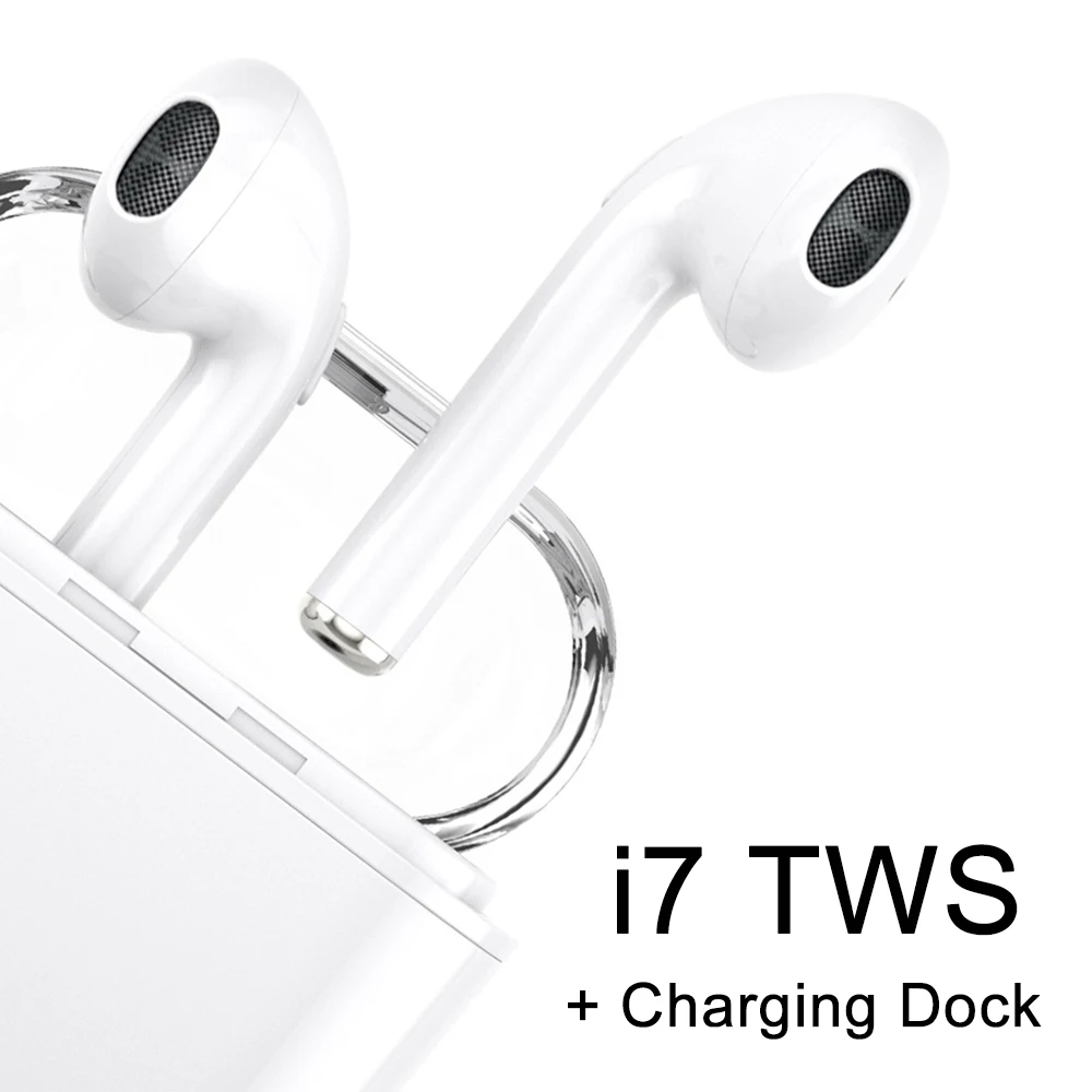 TWS i7 Bluetooth 5,0 наушники+ зарядная док-станция в ухо настоящие беспроводные наушники без проводных наушников Универсальные для телефона