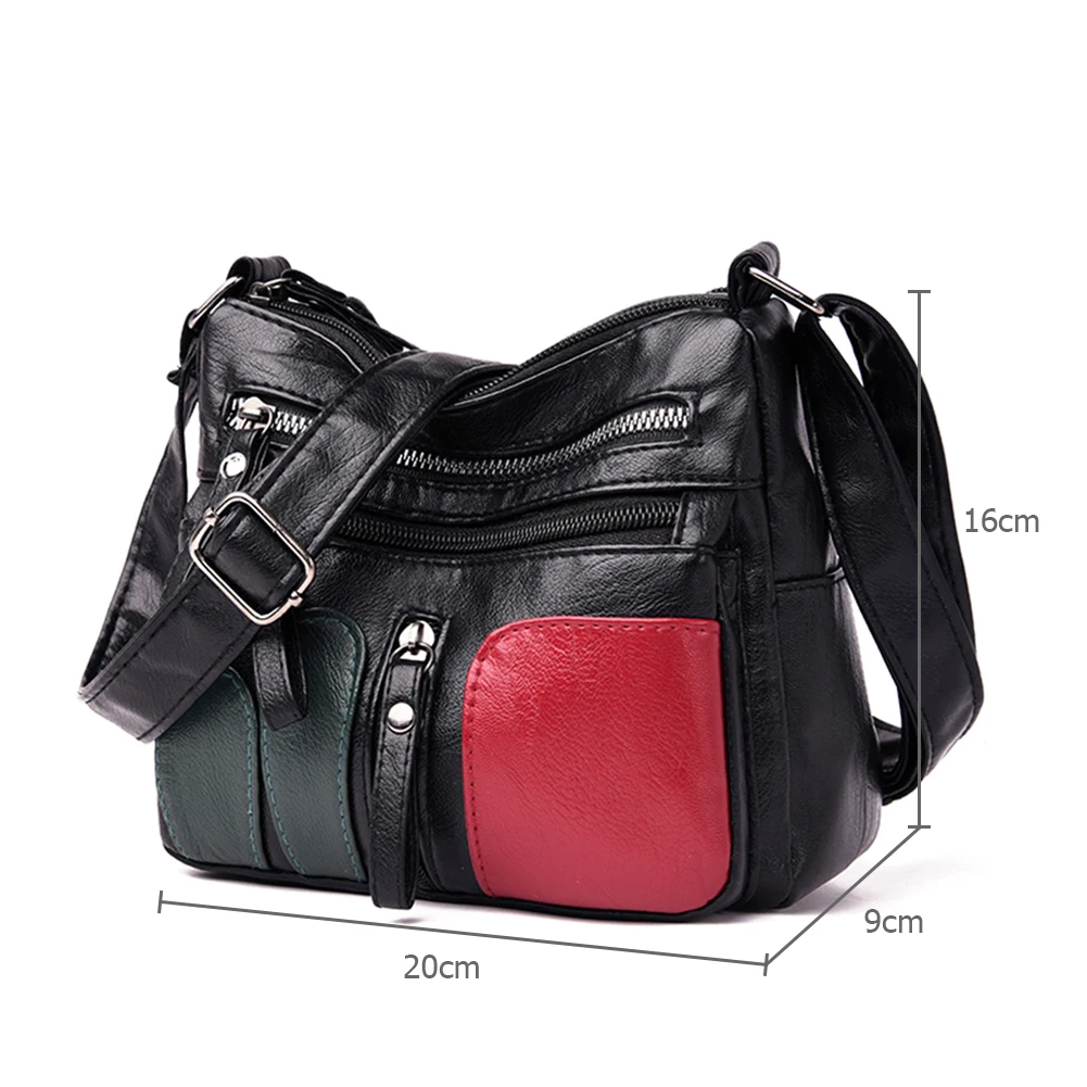 

Brand Designer Women Messenger Bags Crossbody Soft PU Leather Shoulder Bag High Quality Fashion Women Multi-Pockets Handbags