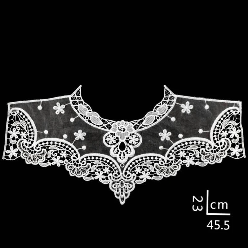 Новая популярная кружевная Цветочная аппликация в стиле ретро круглый воротник