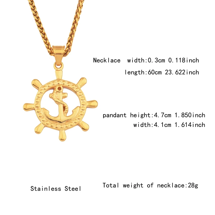MCSAYS Jewelry Цепочки и ожерелья подвеска Хип-хоп корабль якорь Уил пшеницы цепи