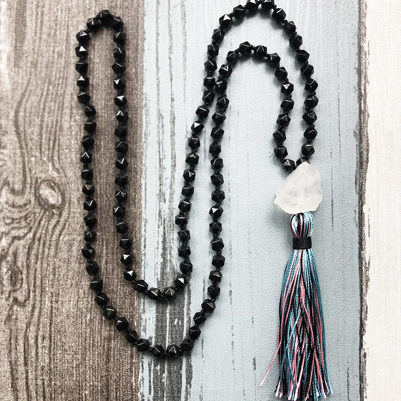 Новый дизайн ожерелье с подвеской из необработанного камня ручная работа