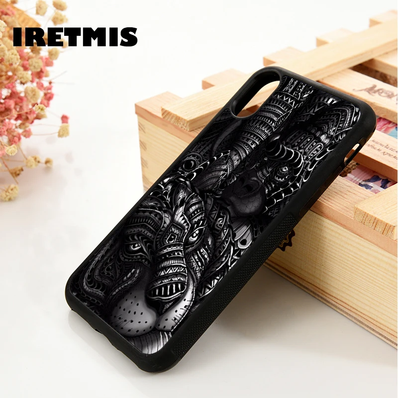 Iretmis 5 5S SE 6 6S силиконовый чехол для мобильного телефона iPhone 7 8 plus X Xs 11 Pro Max XR Тигр