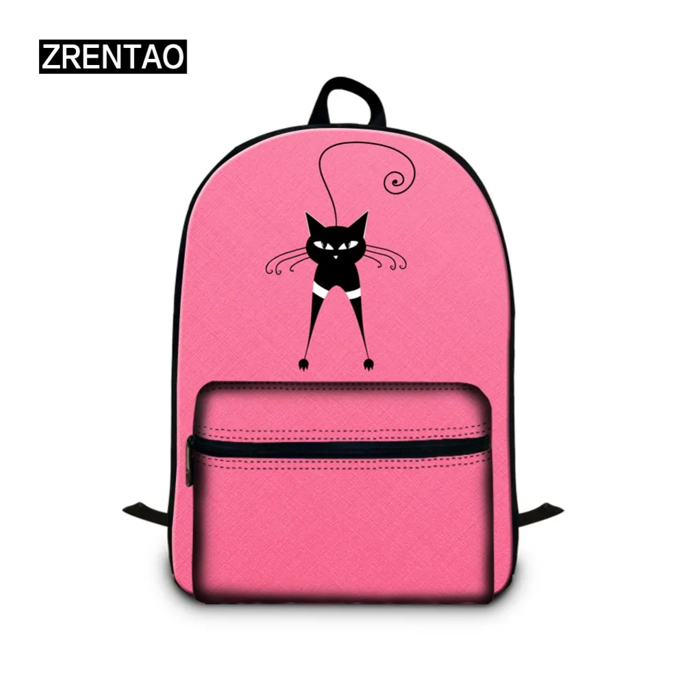 

ZRENTAO, хлопковый школьный рюкзак с рисунком кота, mochilas, книжные сумки для девочек-подростков, женский рюкзак для путешествий, модный рюкзак, с...