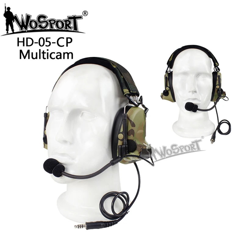 

WoSporT New Tactical Headset Noise Reduction Canceling Electronic Sound Pickup Comtac II for Two Way Radios Military
