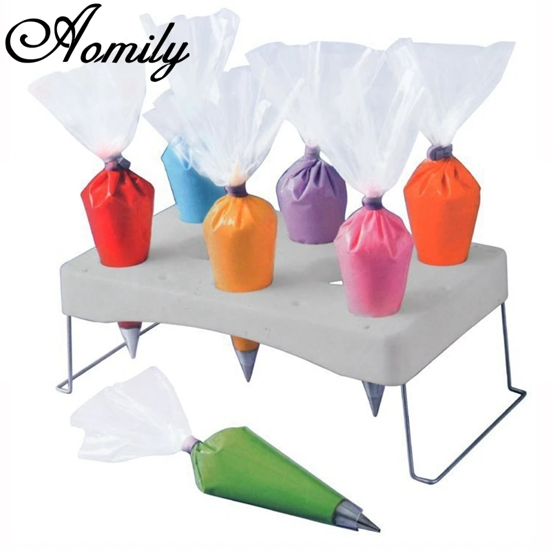 

Aomily Plastic Decorating Bag Holder Cake Dessert Decorators Stand White Dessert Display Stand Party Decoration Cake Tool