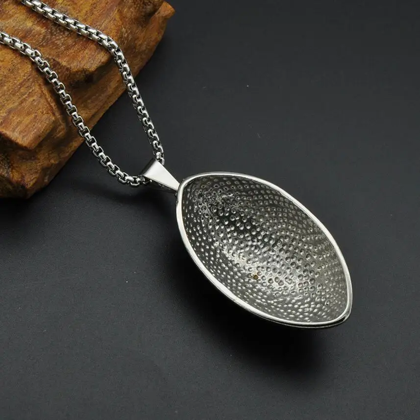 Новый Античная Титан Сталь Регби Цепочки и ожерелья подвеска в стиле панк