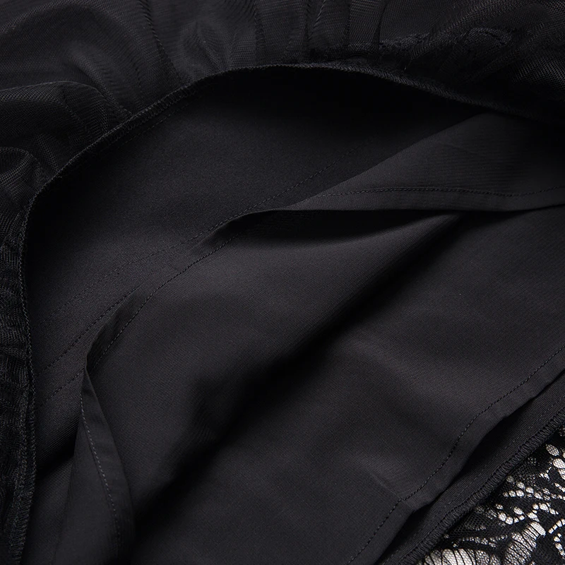 Женская кружевная юбка средней длины S/M/L/XL сетчатая Лоскутная до середины икры