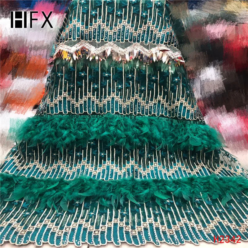 HFX французская кружевная ткань Роскошная бархатная ткань с кружевом и камнями африканская Тюлевая Сетка кружевная ткань нигерийские Свадебные платья F2342
