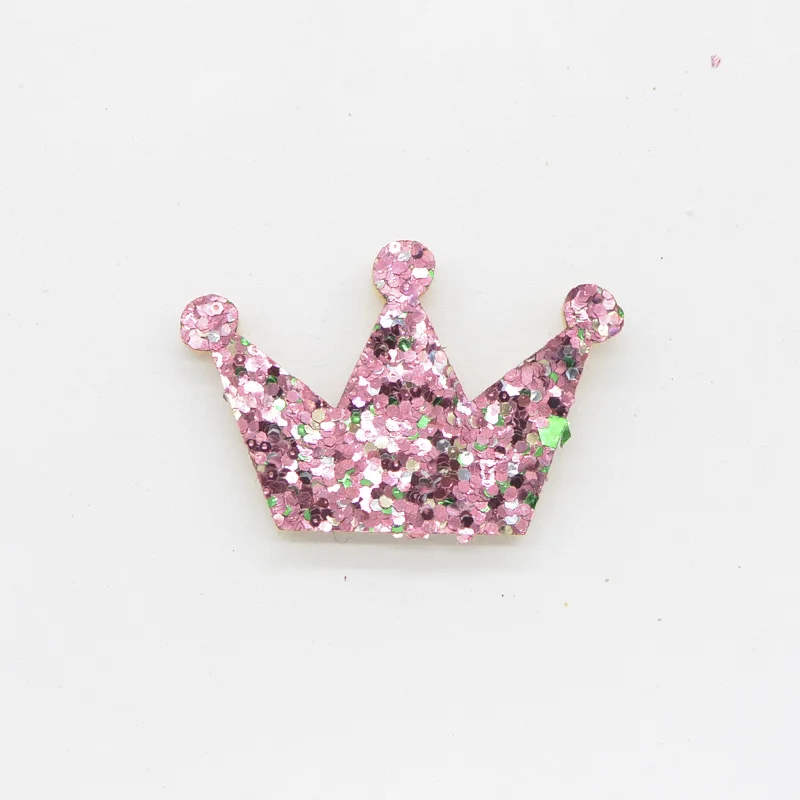 Colorful Pink 20 шт. блестящая ткань с мягкими аппликациями корона с блестками патчи для рукоделия одежды DIY заколки для волос стикер на стену торт декоративный G48 - Цвет: Colorful Pink