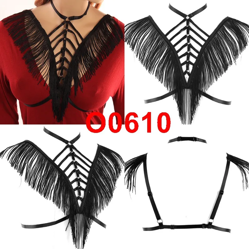 Кисточкой жгут бюстгальтер топ клетка Сексуальные Женщины Strappy Подвязки Пояс Связывание талии клетчатые чулки с подтяжками размера плюс Готический фестивальный рейв