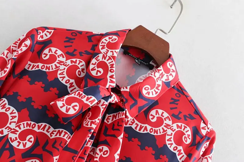 Женская винтажная Повседневная облегающая блузка с буквенным принтом