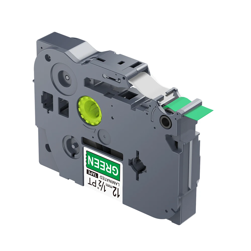 Ламинированный ленточный картридж tze 12 мм * 8 м белый на зеленом 735 tze735 совместимые