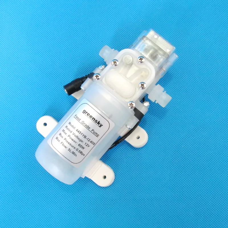 Насос с диафрагмой для пищевых продуктов нетоксичный без вкуса запаха 5л/мин 12 В