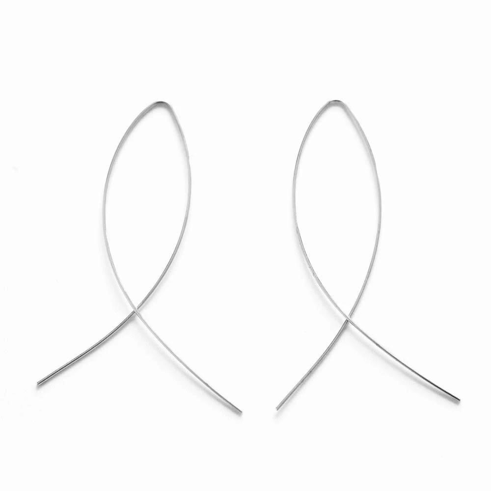 Серьги из медной проволоки ручной работы женские минималистичные