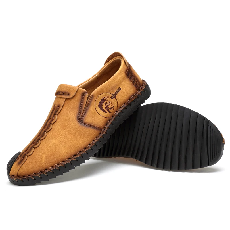 

ALCUBIEREE Men Loafers Casual Shoes Men's Slip On Breathable Driving Shoes Vintage Comfortable Handmade Men Boat Shoes Size38-44