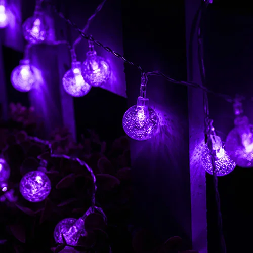 purple 1/2/3/4/5/10 м светодиодный строка светильник 2,5 см хрустальный шар пузырь светильник для рождественской вечеринки на открытом воздухе Декор фея гирлянда Батарея светодиодный лампы - Испускаемый цвет: purple