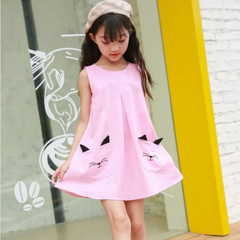 

Летние платья, детская одежда для девочек, летнее стильное платье для девочек, хлопковый праздничный сарафан с цветочным принтом для дня ро...