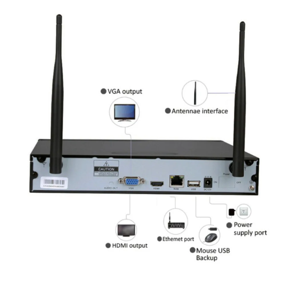 4CH Plug and play Беспроводной CCTV Системы 4 шт. 1.0MP 720 P IR уличная P2P ip камера безопасности