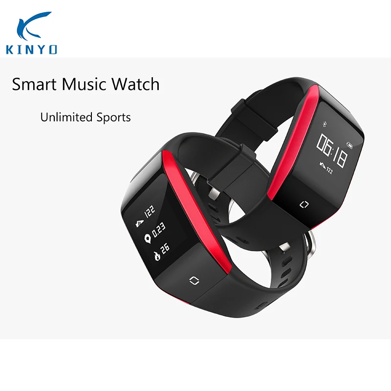Смарт браслет KINYO для музыки bluetooth часы хранения файлов музыкальные с