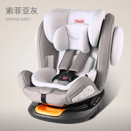 7.8 Ks-19-3 (Grey) 360 Pouch Infant Car Seat Luxury Baby Car Seat Head Support Booster Baby Car Seat Pouch Isofix