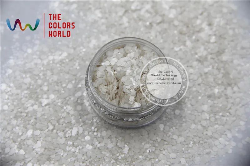 HH2104-242 White Colors Hexagon Shape Glitter Sequins for nail art DIY decoration and Halloween's decorations | Красота и