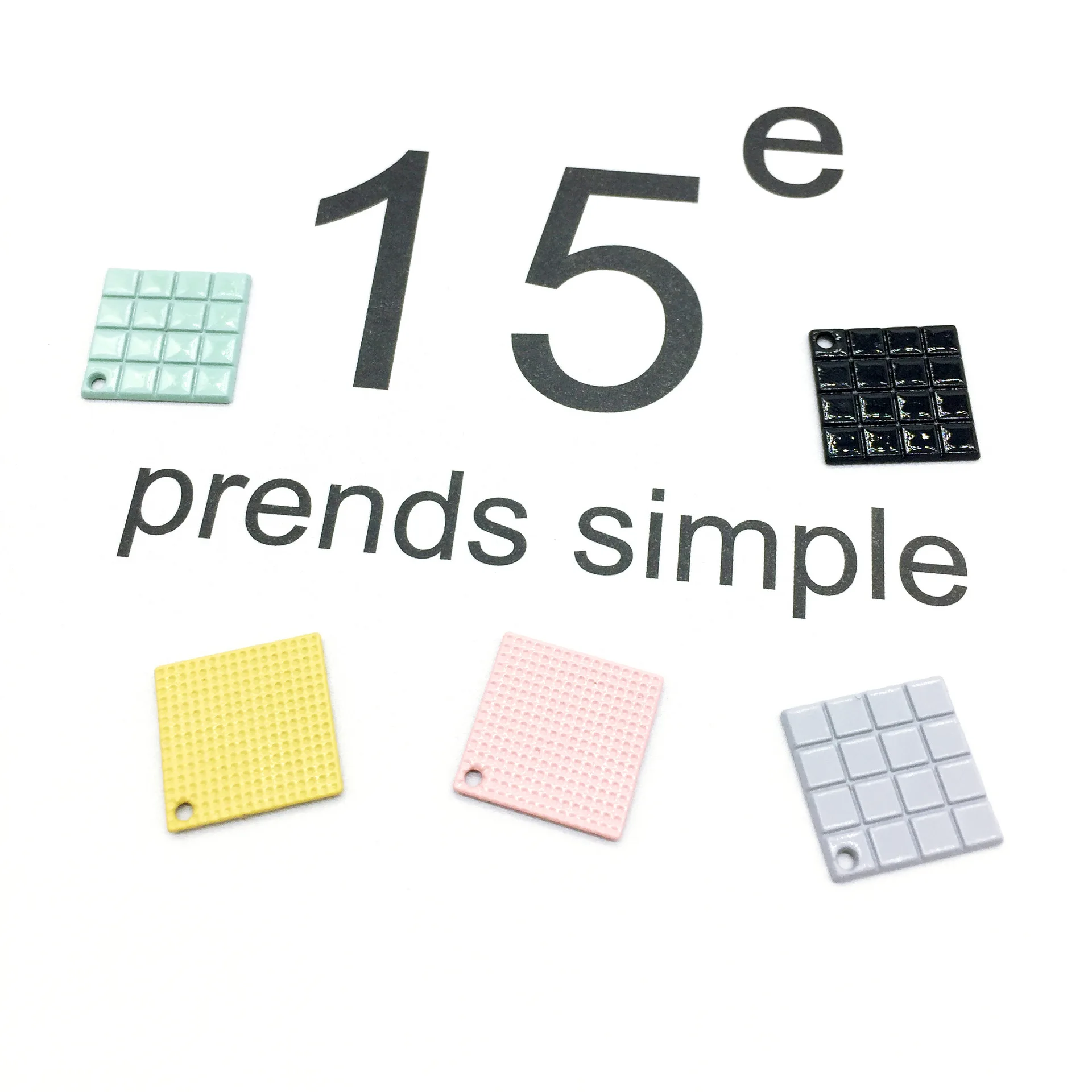 20 шт./лот эмаль конфетные цвета эмалированный сплав подвески квадратный куб