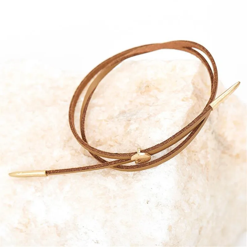 Новое поступление мульти Слои PU винтажные кожаные браслеты золотистого цвета