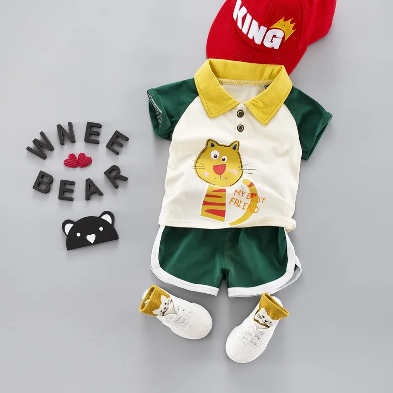 Одежда для маленьких мальчиков с героями мультфильмов летние комплекты красивая