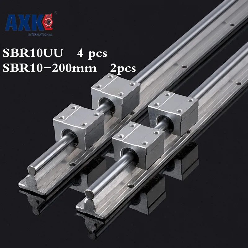 

Axk 2 шт. Sbr10 200 мм и 4 шт. Sbr10uu 10 мм линейные рельсы Cnc Sbr10 * 200 мм линейная направляющая
