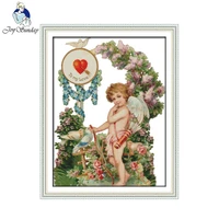 joy sunday figure style angels love cross stitch pattern diy cover needle arts home product needlework set for embroidery stitch