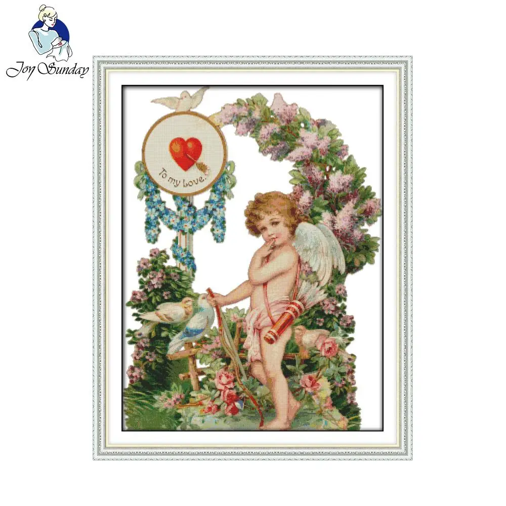 Joy Sunday рисунок Стиль ангелы любовь вышивка крестиком узор Сделай Сам чехол игла