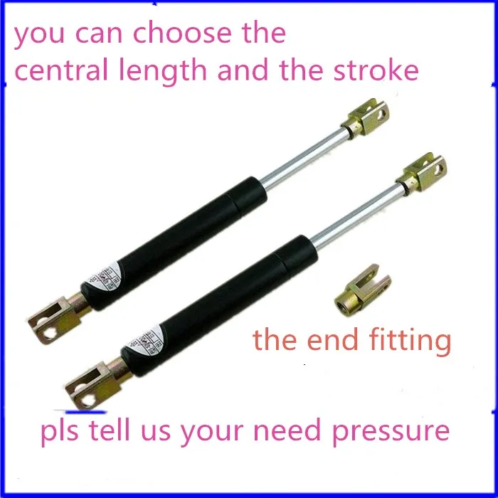 

2pcs/lot Pressure 20N to 1000N force 160-800mm central distance,60-240mm stroke, pneumatic Gas Spring, Lift Prop Damper end