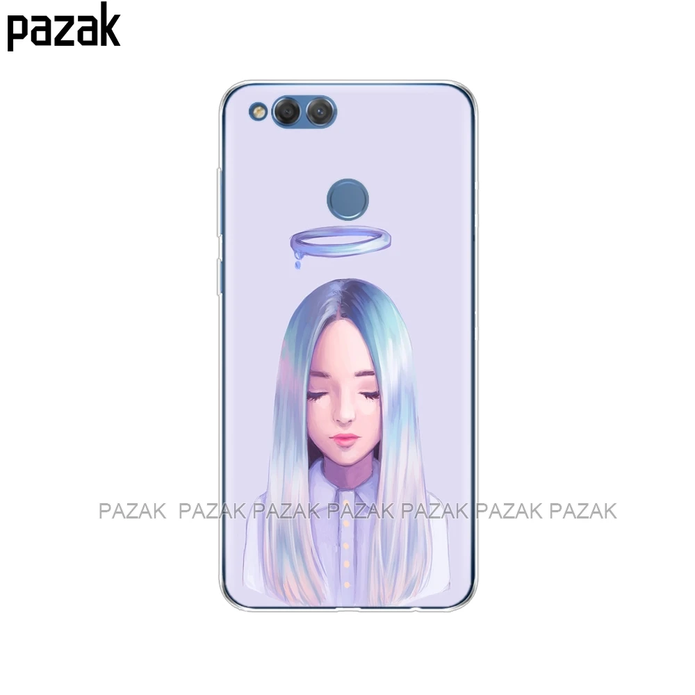 34525 Силиконовый чехол для телефона для huawei honor 7X, чехол s, мягкий ТПУ прозрачный чехол на заднюю панель телефона, полная защита 360 - Цвет: 34525