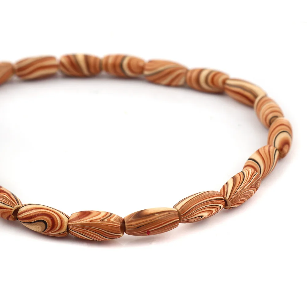 DoreenBeads деревянные бусины разделители овальные коричневые полосы 15 мм x 8 (5/8 &quotx