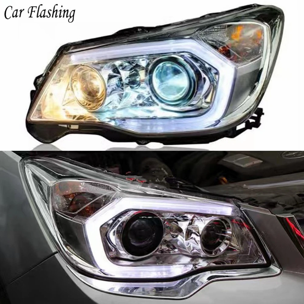 2 шт. автомобильный Стайлинг для Subaru Forester фары 2013 светодиодный фары DRL H7 D2H Hid вариант Ангел глаз биксенон