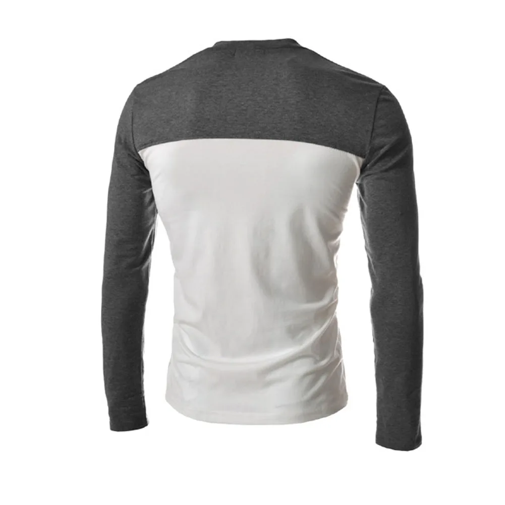 Мужская футболка с длинным рукавом и V образным вырезом|tees men|fashion teeslong sleeve t-shirt |